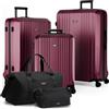 FERGÉ Set di valigie 3 pezzi con guscio rigido e lucchetto TSA Cannes, set di trolley da viaggio (cabin, L, XL) Set di 3 valigie con guscio rigido, trolley con 4 ruote morbide, robusto trolley in