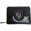 Blauer Portamonete Palm Linea Quadrata Donna Ecopelle Nero