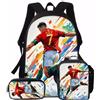 Generic CR-7 Set zaino scolastico con borsa pranzo e astuccio per ragazzi adolescenti(F)