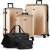FERGÉ Set di valigie 3 pezzi con guscio rigido e lucchetto TSA Cannes, set di trolley da viaggio (bagaglio a mano, L, XL) Set di 3 valigie con guscio rigido, trolley con 4 ruote morbide, robusto