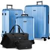 FERGÉ Set di valigie 3 pezzi con guscio rigido e lucchetto TSA Cannes, set di trolley da viaggio (cabin, L, XL) Set di 3 valigie con guscio rigido, trolley con 4 ruote morbide, robusto trolley in