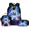 Generic CR-7 Set zaino scolastico con borsa pranzo e astuccio per ragazzi adolescenti(M)