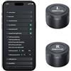 HUAJUN Sistema di controllo della pressione dei pneumatici con app, TPMS per moto con 2 sensori esterni, rilevatore di pressione e temperatura dei pneumatici senza fili, 0,1-7BAR/10-100PSI, supporta