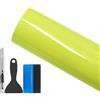NewL Pellicola Vinile Auto Lucida Autoadesiva Verde Limone 30 x 152 cm | Finitura lucida, attrezzi inclusi, canali aria integrati, flessibile e stirabile, per interni ed esterni auto, mobili