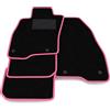 Somer Car Kit Tappetini Auto compatibili con Fiat PUNTO EVO 5 porte 2009-2012 | Set Tappeti in Moquette, Tappeto auto su misura, bordo fucsia