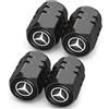 HOKEOII per Tappini gomme auto, tappi auto gomme per Mercedes Benz CESM CLK GLK GL AB GLS GLE AMG Series, cappuccio valvola a prova di perdita, tappi valvole pneumatici auto, Nero, 4 pezzi