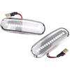 CMBMHGETEE Indicatore Direzione LED Auto 2 Pezzi Per Fiat Per Panda 169 Per Grande Per Punto Lampada Dinamica A LED Per Indicatori Direzione Laterali(Dynamic Crystal)