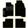 QUEMAR Tappetini Auto per Panda Pandina III, Bordo Giallo, 1 Ricamo | dal 2012 / anche Hybrid / Kit Tappeti Moquette e Gomma su Misura / Set 2 Anteriori + 2 Post. / Ricami e Colori Personalizzati