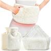 FORRINX Cintura per Borsa dell'acqua calda 130cm Cintura termica premium, Bianco | BS 1970:2012, con rivestimento morbido per schiena, collo, addome morbida Cintura per bottiglia di acqua calda