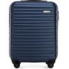 WITTCHEN Valigia da Cabina Trolley Bagaglio a Mano a rotelle piccola Trolley guscio duro ABS 4 ruote spinner Serratura a combinazione Maniglia telescopica Groove Line blu navy Ryanair/ITA Airways