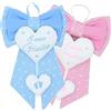 ideeanto fiocco nascita con nome personalizzato ricamato bambino/a cuoricini Made in Italy (rosa)