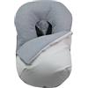 JYOKO KIDS Copertina + Sacco universali per Ovetto, navicella o lettino, seggiolino auto compatibile con Römer, per passeggino bebè neneonato fino a 14 mesi (Blue Dots, Cotone)