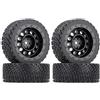 KINGCOO 4 pneumatici RC Rally auto in gomma e plastica vintage per 1/10 RC On-Road Rally Racing Car per Tamiya WR8 HPI HSP TT02 (nero)