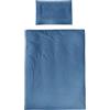 roba Biancheria da Culla Seashells Indigo - Federa 40 x 60 cm + Copripiumino 100 x 135 cm - Certificato GOTS e Oeko Tex - Cotone Bio Traspirante - Blu