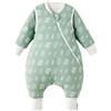 Duomiaomiao Sacco nanna con piedi, per tutto l'anno, in 100% cotone, con piedi, 3,5 Tog, sacco nanna con gambe, per bambini e bambine(foglia verde/3-4 anni)