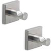 OLIMPO DOCCE Appendiabiti Set da 2 Pezzi Candy Acciaio Spazzolato Fuji Gedy
