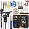 DEPAR Kit di saldatura in ferro da 80 W (350 ℃ -500 ℃), kit di saldatura 17 in 1 con uno/spento, 5 punte per saldatura, pompa dello sterzo, pistone, pinzette, pinzette, saldatori