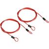 PATIKIL Sicurezza Acciaio Cavo 2.5mm x 1.5m/4.92ft Cavo Antifurto Rivestito Bagaglio Blocco Filo Corda con Doppio Cerchio Sicurezza per Esterni, Bici, Porte, Lampade, Rosso 2pz