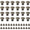 UFURMATE Mini pomelli rotondi per armadietti, 24 maniglie in lega di zinco bronzo anticato per scatole di gioielli, confezione regalo (8 x 10 mm)