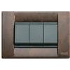 Vimar - 1 Placca Classic 3 moduli in metallo Serie Idea colore radica noce 16733.41