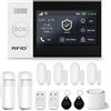 XNY Schermo Tattile Completo Allarme Casa Senza Fili 4G, Allarme Casa WiFi con Sirena, Antifurto Casa Wireless con Avviso APP, 12 Pezzi: Sensore di movimento, Sensore per Porte e Finestre, Telecomando
