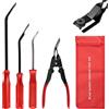 PIANKEKE 4 Pz Pinza per Rimozione Clip, Pinza para Quitar Clips de Auto, Strumento per Rimuovere Clip, Pinze per Rivetti in Plastica, rivestimenti interni delle auto, con 1 borsa per conservazione