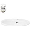 ML DESIGN modern living ML-Design Lavabo in Ceramica Bianco Lucido 57 x 19,5 x 48,5 cm Lavandino da Incasso Ovale Design Moderno Lavamani Bacinella Sanitari Arredo per Bagno Toilette Casa Lavello incl. Piletta e Troppopieno