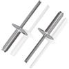 msymsyu Rivetti pop 110 pezzi rivetti per metallo in alluminio rivetto 4.0x16mm a testa larga a estremità aperta argento msymsyu per giunzione di lamiere, legno, mobili, finestre con telai in plastica, facile