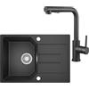 ANYCEE 65 x 45 cm Lavello Granito con Gocciolatoio e L Rubinetto Cucina