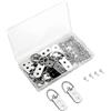 TMZELOA Ganci per Quadri 30 Pezzi - D-Ring in Acciaio Inox 304 A2-70, Antiruggine e Alta Resistenza, Kit Appendiquadri con Viti per Cornici, Specchi, Decorazioni - Uso Casa, Ufficio, Garage, Giardino