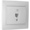 VoltShine Presa telefonica RJ11 bianco serie Europa per collegamenti telefonici in casa o ufficio