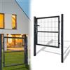 Aufun Porta da giardino, 100 x 100 cm, per recinzione, cortile, porta da giardino, con serratura, pali e materiale di fissaggio, cancello di recinzione, recinzione da giardino, antracite