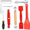 Jgvkwfq 9pcs Kit Zanzariere per Finestre Utensili Riparazione Zanzariera Finestra | Set di 2 Rullo Spline in Nylon con Raschietto Plastico Grandi e Piccoli e Attrezzi per l'Installazione di Porte e Finestre