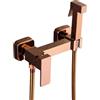 FQYEP Doccetta per Bidet Miscelatore Doccino per Bidet Acqua Calda E Fredda Spruzzino Doccia Quadrato,Oro Rosa