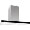 Klarstein Madonna - Cappa Aspirante ad Isola, Potenza Aria di Scarico 500 m³/h, Larghezza 90 cm, Illuminazione, Touchpad Illuminato con Display, Nero/Argento