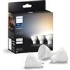 Philips Hue White Ambiance, Faretto LED Smart GU10, Luce Bianca da calda a fredda, 400lm, Compatibile con Bluetooth, controllo vocale con Alexa, Apple Home e Google Assistant, pack da 3