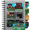Paladone Minecraft Notebook Stationery Set per ragazzi, planner con rilegatura a spirale A5 con licenza ufficiale con 4 divisori e righello, materiale per il ritorno a scuola