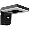 PHILIPS LED Zonal Lampada Solare da Parete per Esterni Ultra Efficiente, Quadrato, Luce Bianca Fredda, 1.3W, 3000K, Sensore di Movimento, IP44, Nero