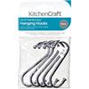 KitchenCraft Ganci Cucina a S, Metallo Cromato, Grandi (10 cm), 5 Pezzi