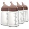 Suavinex Confezione 4 Biberon Anticolica Zero Zero 270 ml, +3 mesi (M) | Tettina Flusso Medio (M) in Silicone, Latte Materno e Artificiale, Liquidi di Media Densità, Compatibile con Allattamento