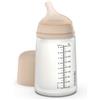 Suavinex, Biberon Anti-Coliche Zero Zero, con Tettarella in Silicone a Flusso Medio (M), +3 Mesi, Per Allattamento misto Latte Materno e Formula, 270 ml, Light