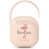 Suavinex, Portaciuccio Neonato, per 2 Ciucci, Custodia Resistente e Facile da Pulire, Manico Flessibile da Appendere alla Borsa, Passeggino o alla Culla, Chiusura di Sicurezza, +0 Mesi, Birdies Rosa