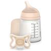 Suavinex ZeroZero Set Neonato con Biberon, 180 ml Flusso Adattabile + Mini Ciuccio per Bambini da -2 a 2 Mesi, 2 unità, colore: skin