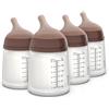 Suavinex Confezione 4 Biberon Anticolica Zero Zero, 180 ml, Deep | Tettarella a flusso adattabile (A), Silicone, 0+ mesi, Per allattamento al seno e latte artificiale