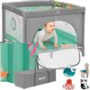 LIONELO Mille Box Bambini con Materasso Compatto 100 x 100 cm Pieghevole