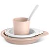 Suavinex, stoviglie per bambini, set di piatti per lo svezzamento, +6 mesi, lavabili in lavastoviglie, adatte al microonde. Include: bicchiere + piatto piano + ciotola + cucchiaio. Wild&Free Azzurro