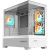 GIGABYTE C201 PANORAMIC ICE Case per PC - Mid Tower, m-ATX, supporto radiatore da 360 mm, 3 ventole preinstallate, USB 3.0, supporto RGB Fusion