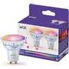 WiZ Faretto LED smart vetro GU10, a colori e bianco Regolabile, equivalente 50 W, 2.200-6.500 K, 345 lumen, intensità regolabile, compatibile Alexa, Google Assistant e Apple Home, conf. da 2
