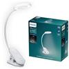 Philips LED Forys Lampada da Tavolo e Scrivania, con Clip, Ricaricabile, 5W, Luce Naturale, Bianca