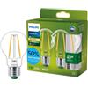 PHILIPS Ultra Efficient - Ultra energy saving lights, E27 LED light source, 40W, A60, warm white, pack of 2, clear